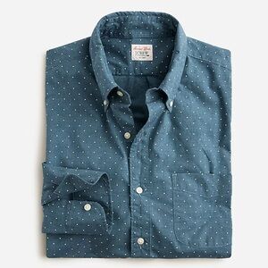 J crew Secret Wash cotton poplin shirt nostalgic heather blue